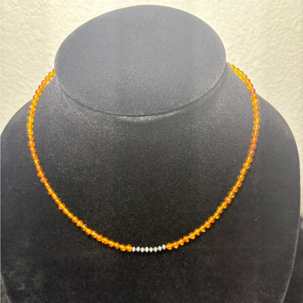 Elegant Amber Beaded Necklace